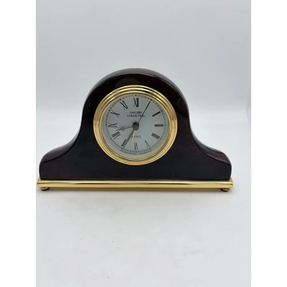 Dayton Hudson. CHERRY WOOD BROWN MANTEL DESK OFFICE QUARTZ CLOCK Works Great!